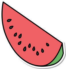 ステッカー風野菜フルーツ単品アイコン　スイカ