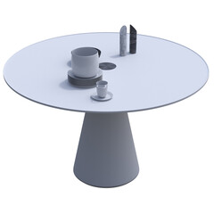diner table isolated on white background, 3D illustration, cg render
