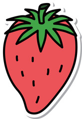 ステッカー風フルーツ単品アイコン　苺