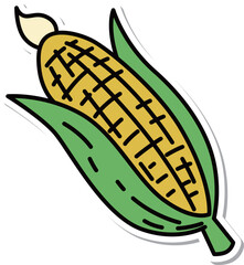 ステッカー風野菜単品アイコン　とうもろこし