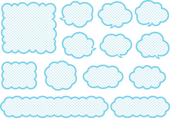 ドット柄の雲吹き出しセット