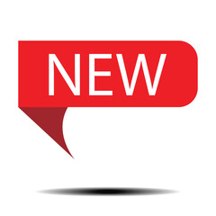 Design Tag NEW Label Red on a white background. Vector illustration.