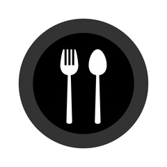 Fork and spoon icon. vector illustration.