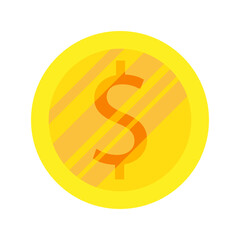 Gold coin icon. Money and investment symbol in flat style. Vector illustration.