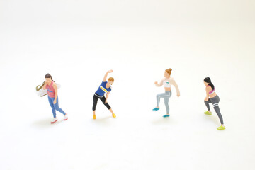 figure warming up while doing stretching exercises