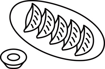 線画食べ物アイコン　餃子