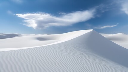 White Sand Dunes with Blue Skies. Generative AI