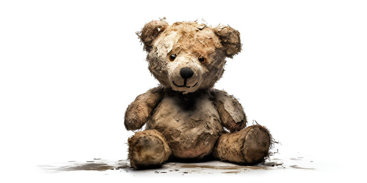 
"Dirty Teddy Bear in Need of Restoration"