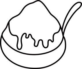 線画食べ物アイコン　かき氷