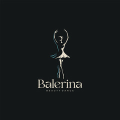 ballerina logo icon design template vector illustration © Been ink