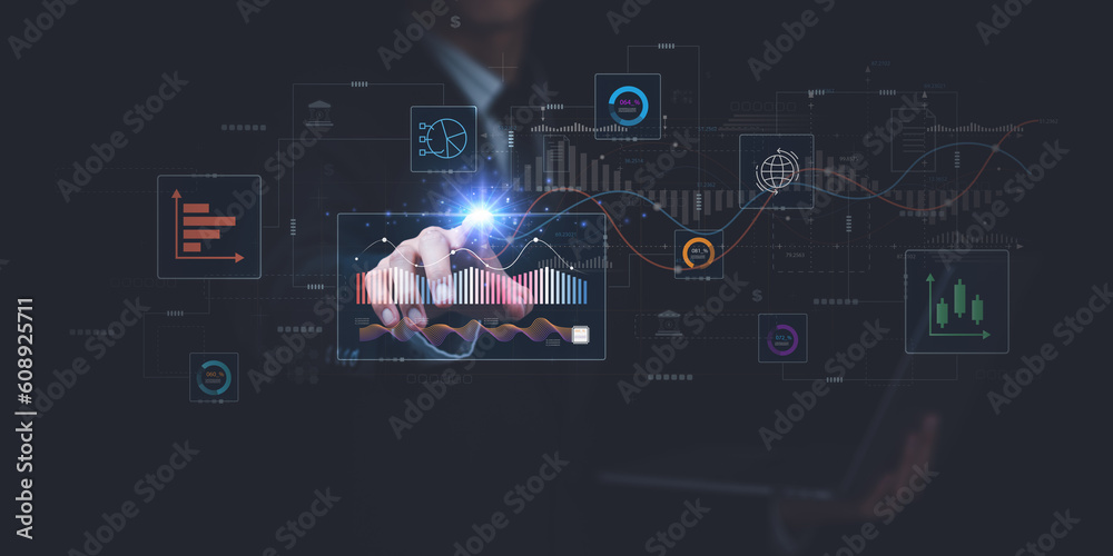Poster analyst reading graph report and business statistics charts ,Analysis and improvement of corporate strategy,Statistics and Data Concepts ,manage financial and marketing documents ,growth graph