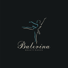 ballerina logo icon design template vector illustration © Been ink