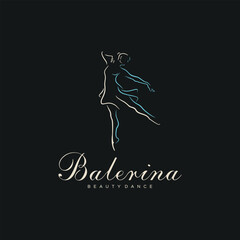ballerina logo icon design template vector illustration