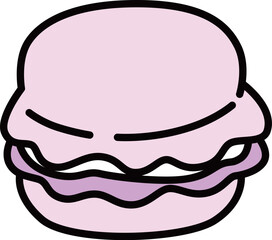 カラー食べ物アイコン　マカロン