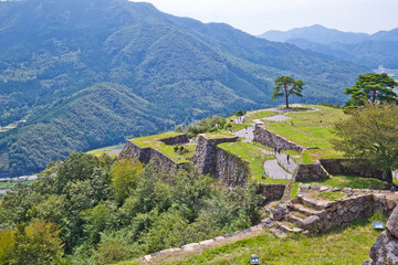 Takeda castle ruins in Asago town, Hyogo prefecture, Kansai, Japan.