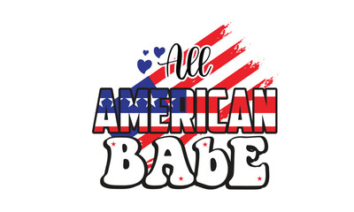All American Babe Sublimation T-Shirt Design