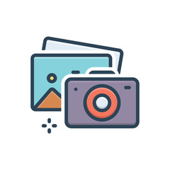 Color illustration icon for photo