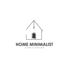 The simple logo design of a minimalist house, with elements of lights and doors, is suitable for property business brand logos.