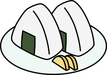 カラー食べ物アイコン　おにぎり