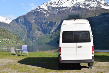 Camping am Geirangerfjordjord in Norwegen 