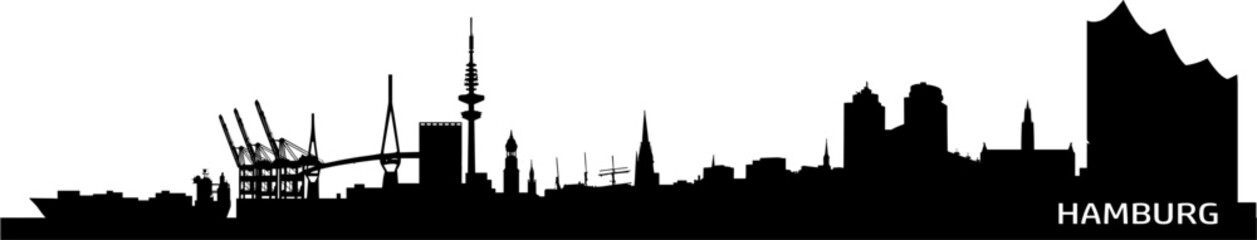 Fototapeta premium Vektor Silhouette - Skyline Hamburg City