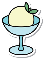 ステッカー風食べ物アイコン　バニラアイス