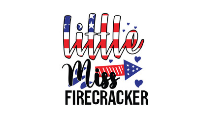 Little Miss Firecracker Sublimation T-Shirt Design
