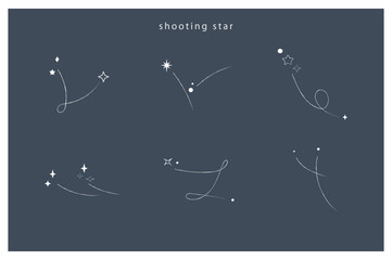 流れ星のイラストセット
