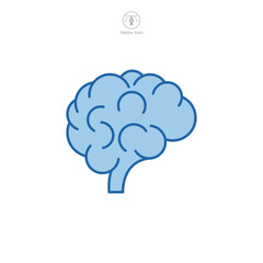 Human brain Icon symbol template for graphic and web design collection logo vector illustration