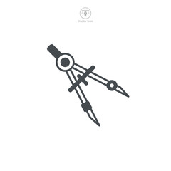 Naklejka premium Architecture Compass Icon symbol template for graphic and web design collection logo vector illustration
