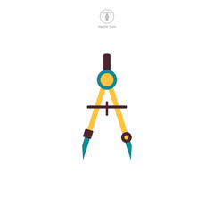 Architecture Compass Icon symbol template for graphic and web design collection logo vector illustration