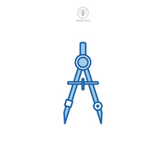 Architecture Compass Icon symbol template for graphic and web design collection logo vector illustration