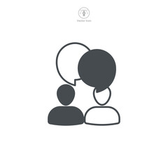 Discussion. People talking Icon symbol template for graphic and web design collection logo vector illustration
