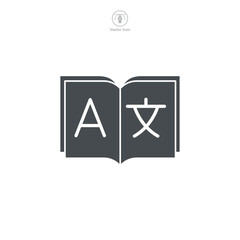 language learning Icon symbol template for graphic and web design collection logo vector illustration