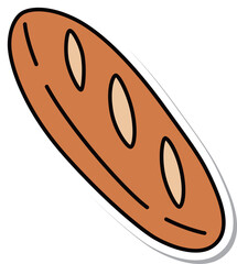 ステッカー風食べ物アイコン　フランスパン