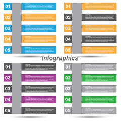 Collection infographics with steps and options, banner  for  business design and website template.