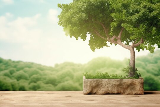 Arbor tree day nature. Generate Ai