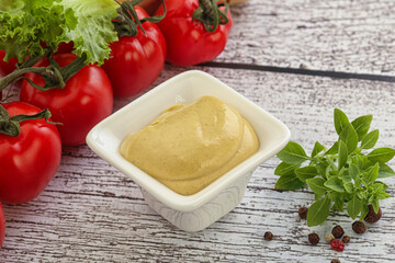 Spicy Mustard sauce in the bowl