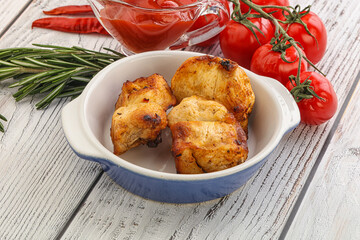 Chicken breast shashlik - grilled meat