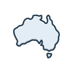 Color illustration icon for australia 