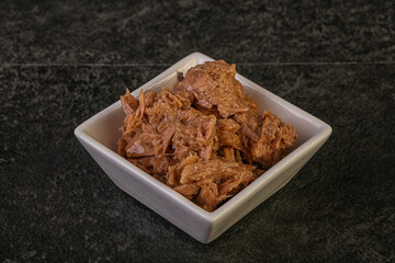 Canned tuna fillet for salad