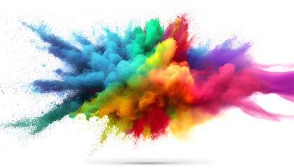 Fototapeta na wymiar Creative minimal concept. Colored colourful holi powder explosion on background. commercial, editorial advertisement banner. 