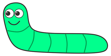 green caterpillar on a white background