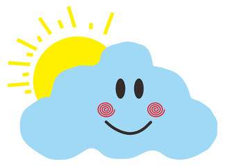 cloud with sun Vector Element