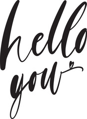 hello you lettering