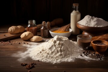 Bakery flour table. Generate Ai