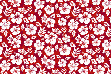 Red Hawaiian Shirt Pattern - obrazy, fototapety, plakaty
