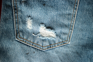 Jeans background, denim with seam of fashion design