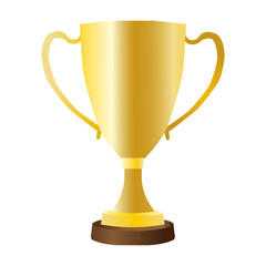 Golden goblet on a white background made in vector style.