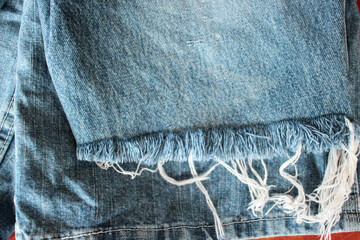 Jeans background, denim with seam of fashion design